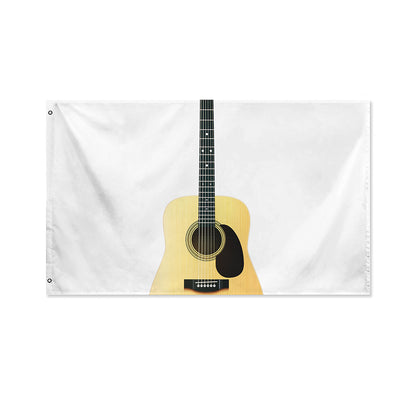 Acoustic Guitar Print Polyester Flag