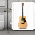 Acoustic Guitar Print Polyester Shower Curtain