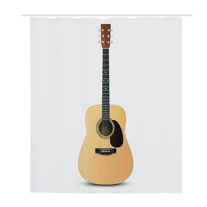 Acoustic Guitar Print Polyester Shower Curtain