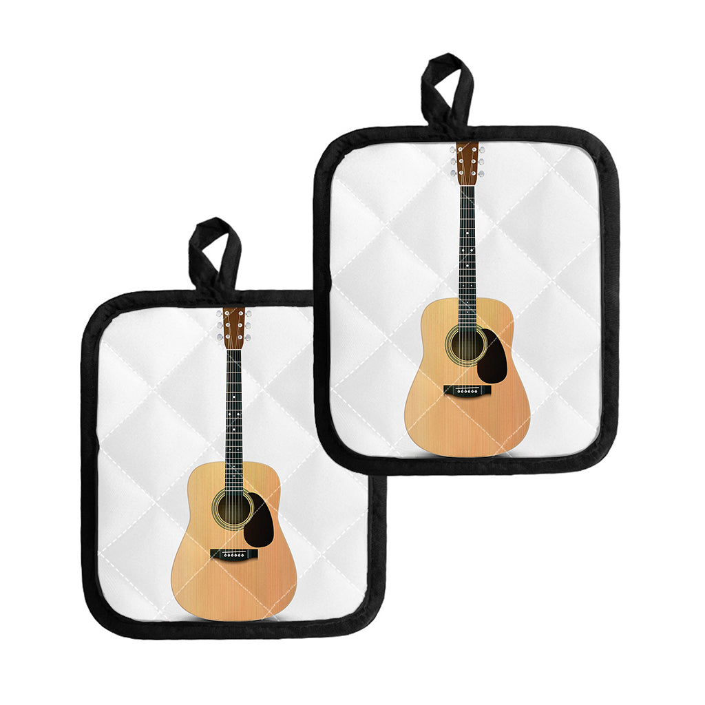 Acoustic Guitar Print Pot Holders