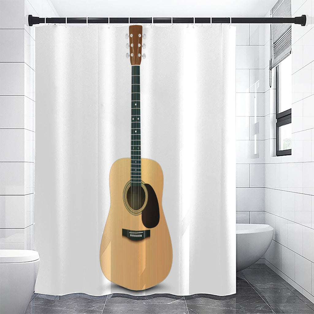 Acoustic Guitar Print Premium Shower Curtain