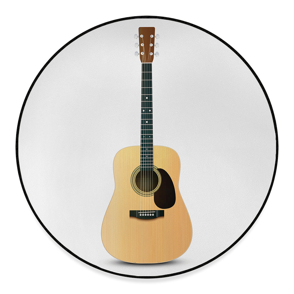 Acoustic Guitar Print Round Floor Mat