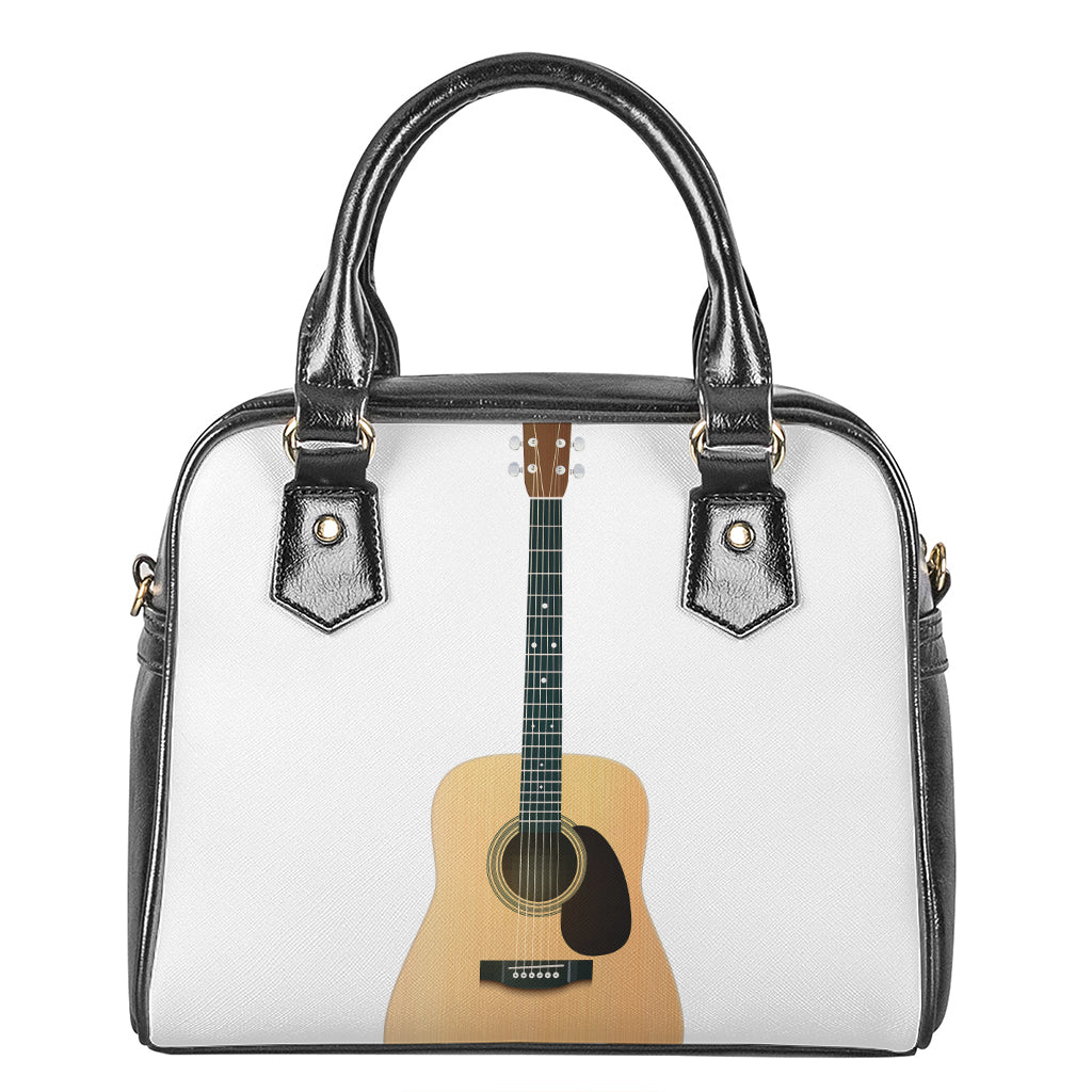 Acoustic Guitar Print Shoulder Handbag