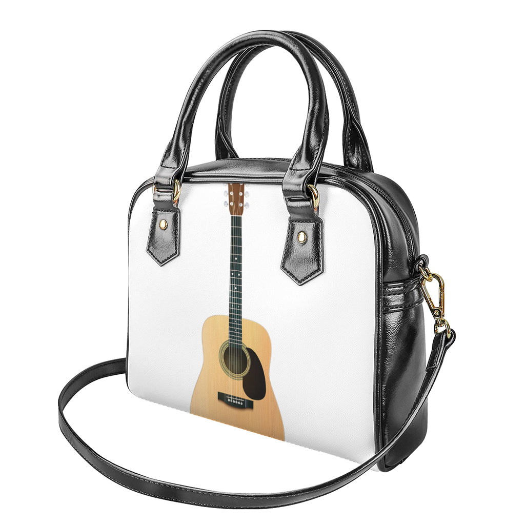 Acoustic Guitar Print Shoulder Handbag