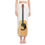 Acoustic Guitar Print Side Slit Maxi Skirt