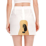 Acoustic Guitar Print Side Slit Mini Skirt