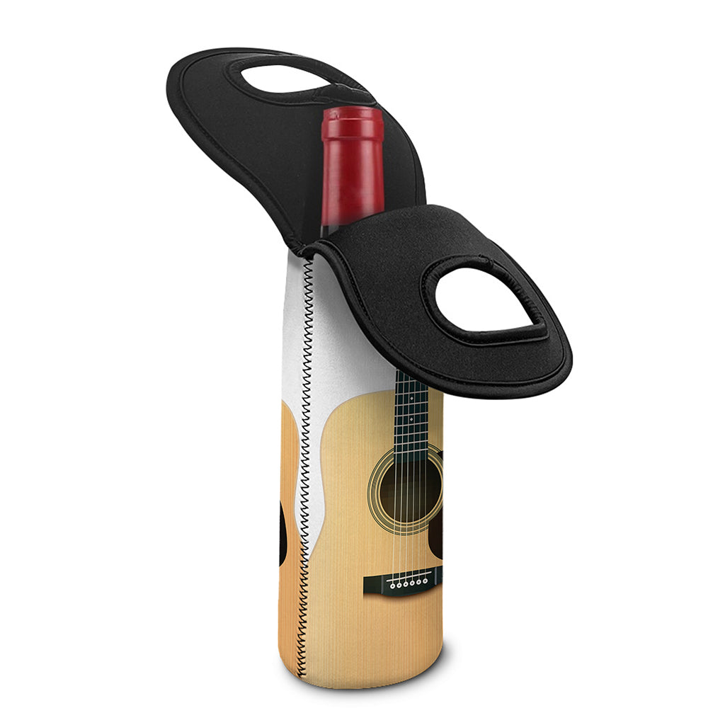 Acoustic Guitar Print Single Neoprene Wine Tote