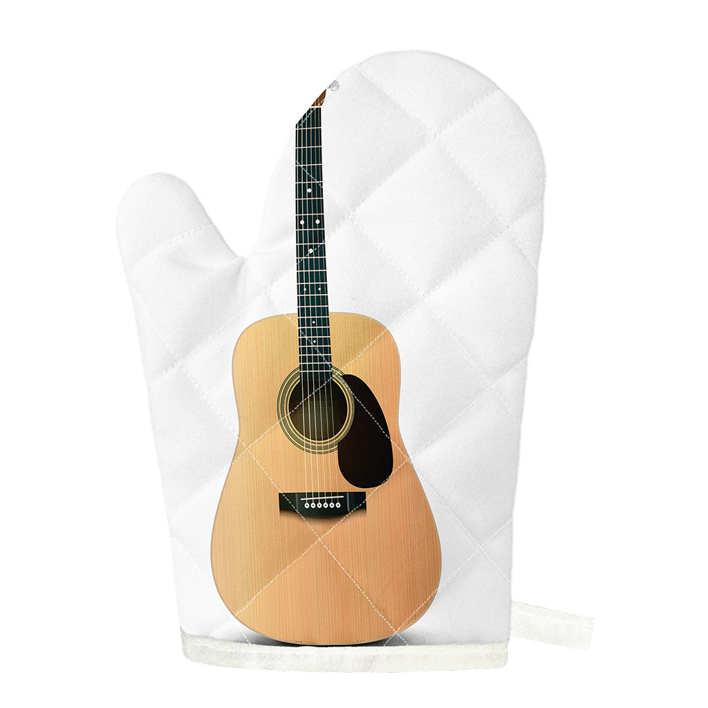Acoustic Guitar Print Single Oven Mitt