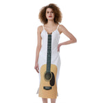 Acoustic Guitar Print Slim Fit Midi Cami Dress