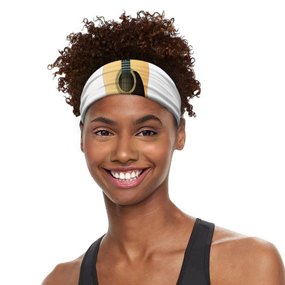 Acoustic Guitar Print Sports Headband