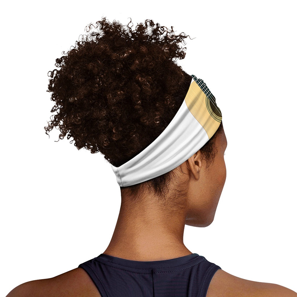 Acoustic Guitar Print Sports Headband