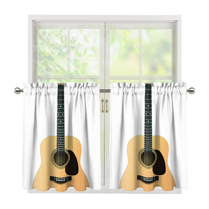 Acoustic Guitar Print Tier Curtains