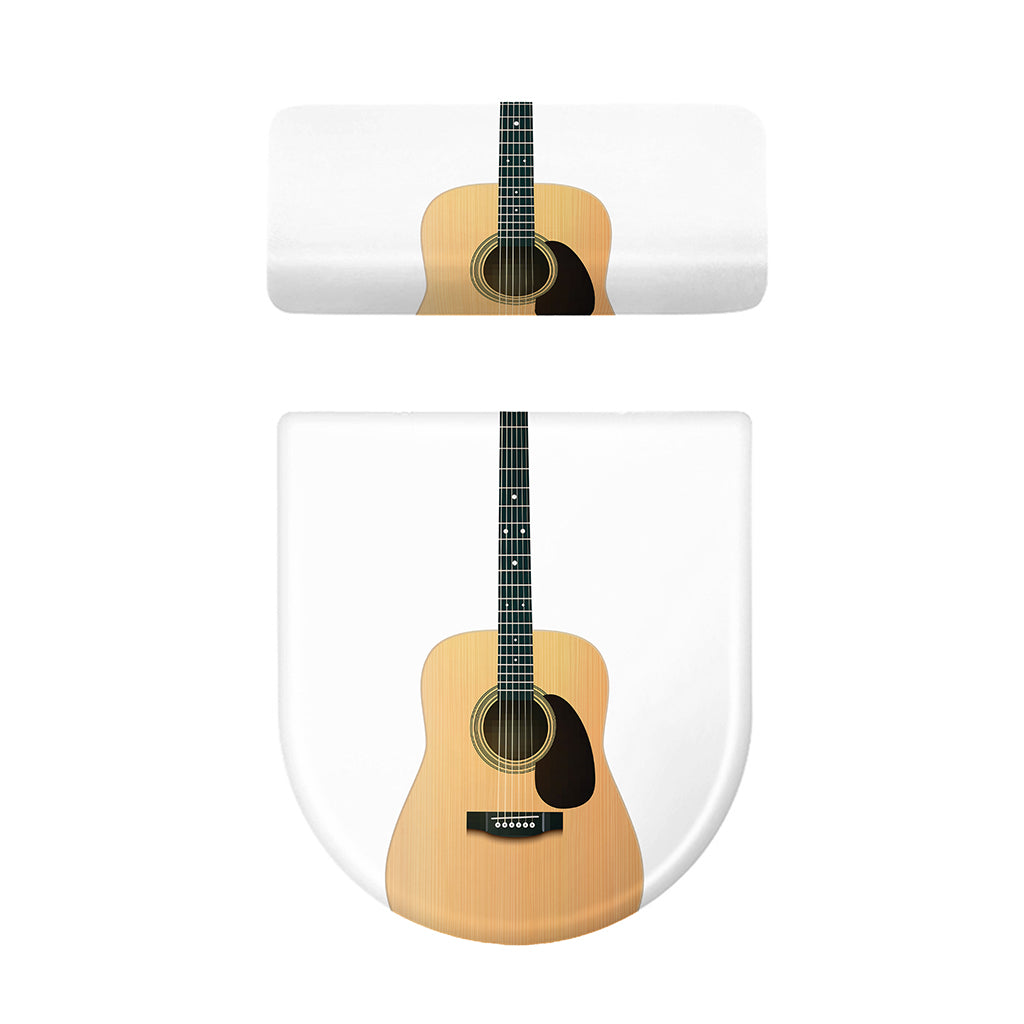 Acoustic Guitar Print Toilet Lid And Tank Cover Set