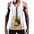 Acoustic Guitar Print Men's Workout Tank Top