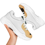 Acoustic Guitar Print White Chunky Shoes