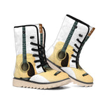 Acoustic Guitar Print Winter Boots