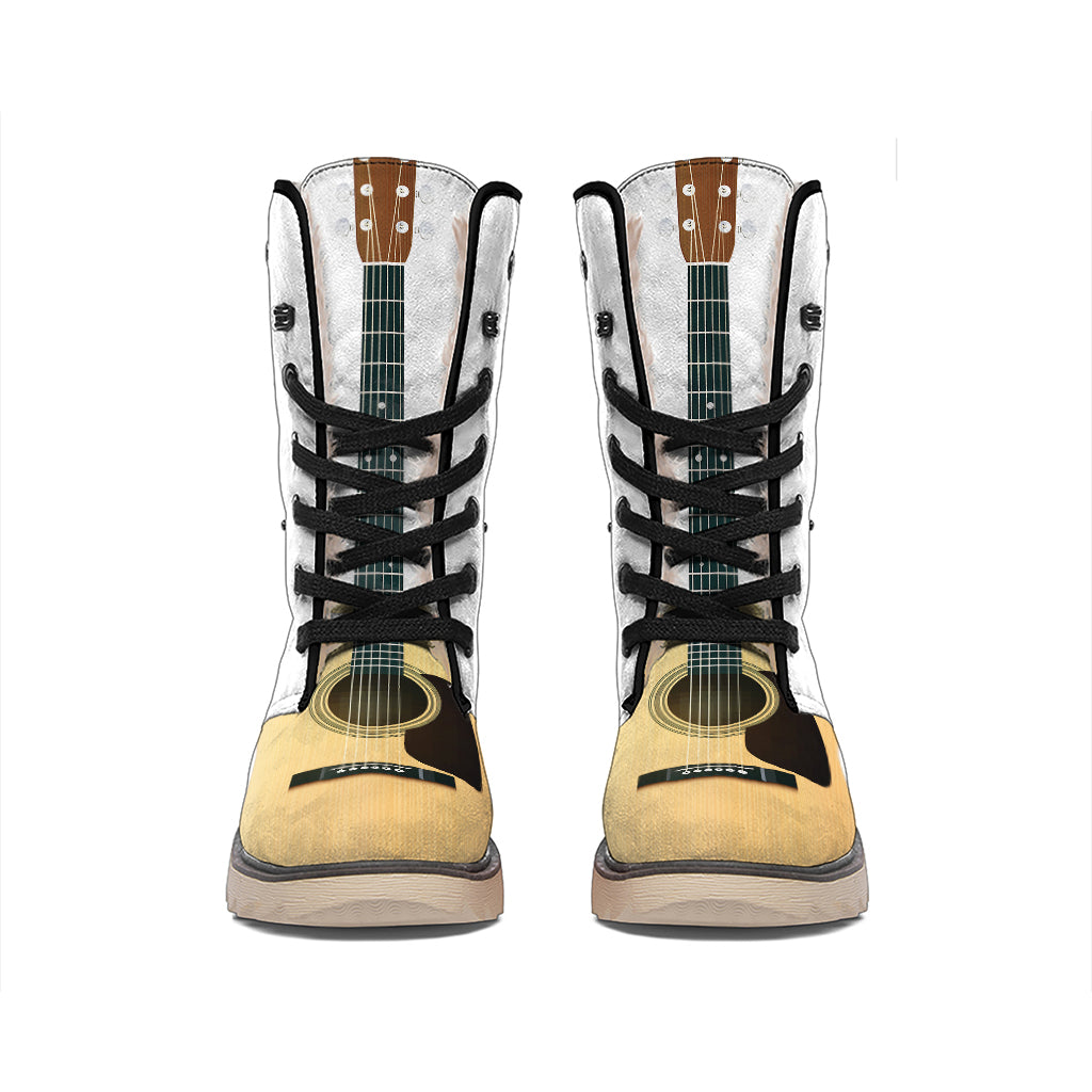 Acoustic Guitar Print Winter Boots