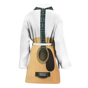 Acoustic Guitar Print Women's Bathrobe