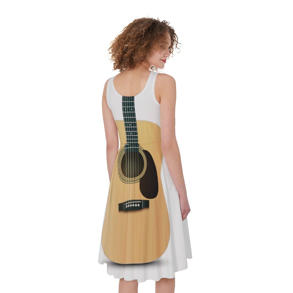 Acoustic Guitar Print Women's Sleeveless Dress
