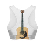 Acoustic Guitar Print Women's Sports Bra