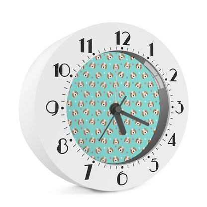Adorable Beagle Puppy Pattern Print Alarm Clock