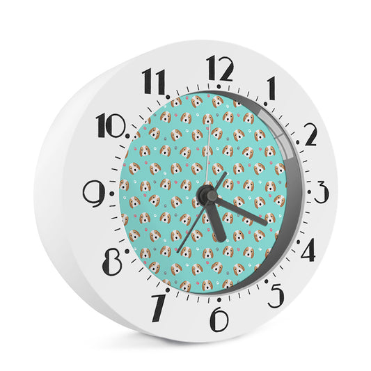 Adorable Beagle Puppy Pattern Print Alarm Clock