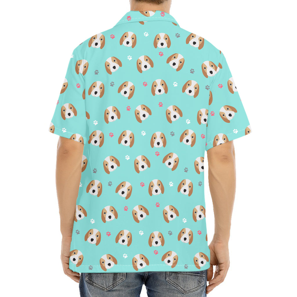 Adorable Beagle Puppy Pattern Print Aloha Shirt