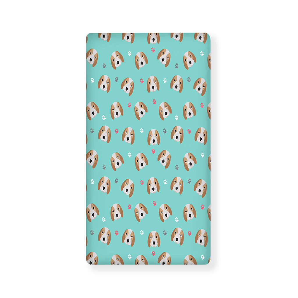 Adorable Beagle Puppy Pattern Print Baby Crib Sheet