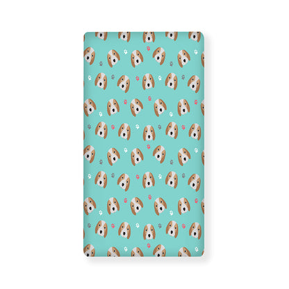 Adorable Beagle Puppy Pattern Print Baby Crib Sheet