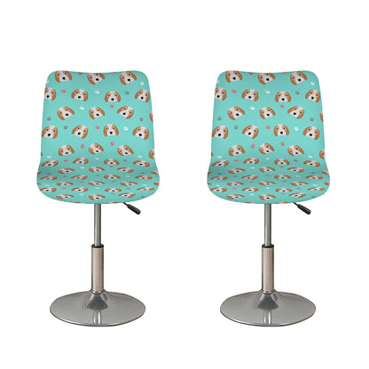 Adorable Beagle Puppy Pattern Print Bar Stool Covers