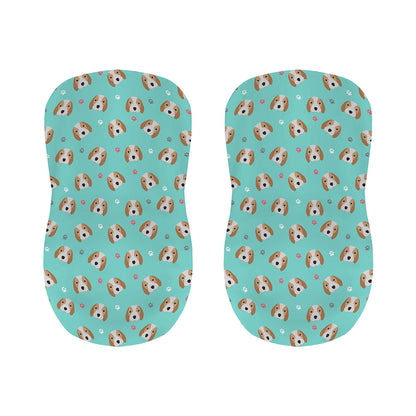 Adorable Beagle Puppy Pattern Print Bar Stool Covers