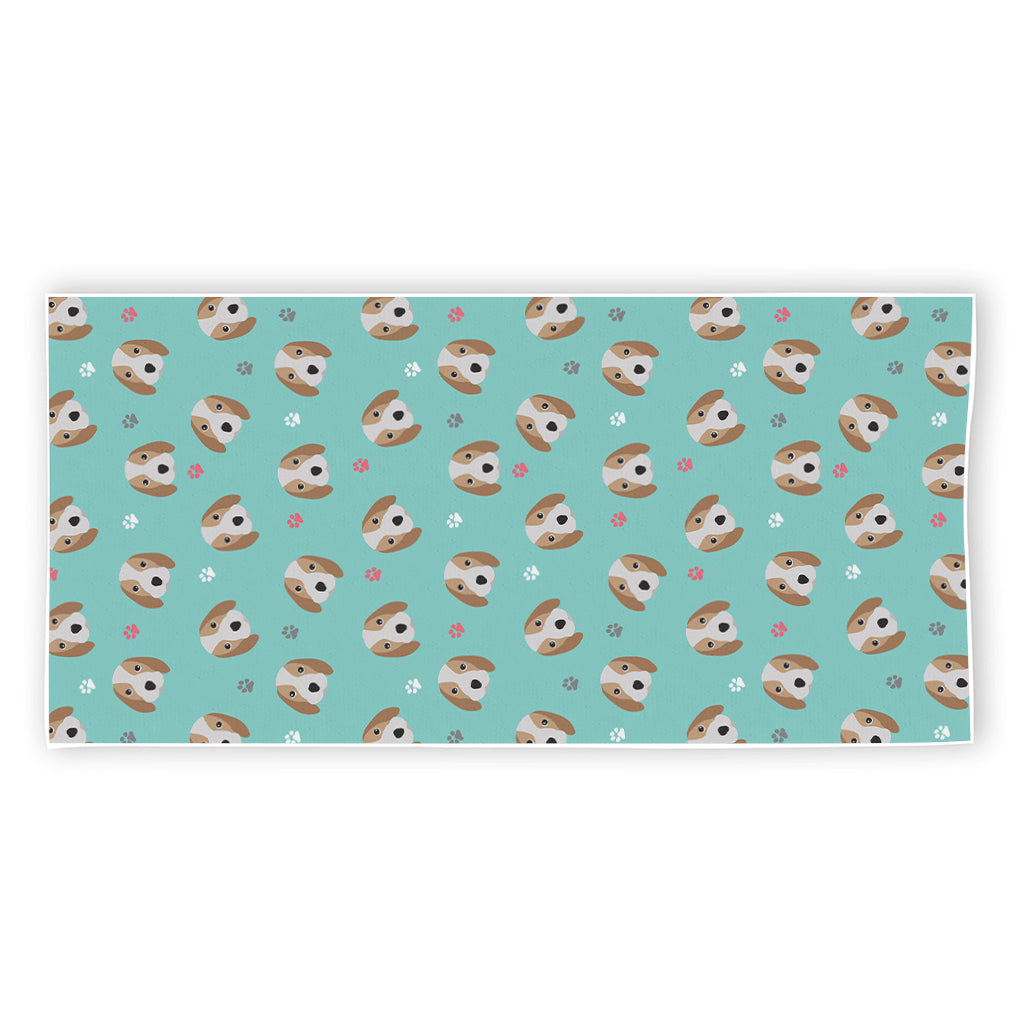 Adorable Beagle Puppy Pattern Print Beach Towel