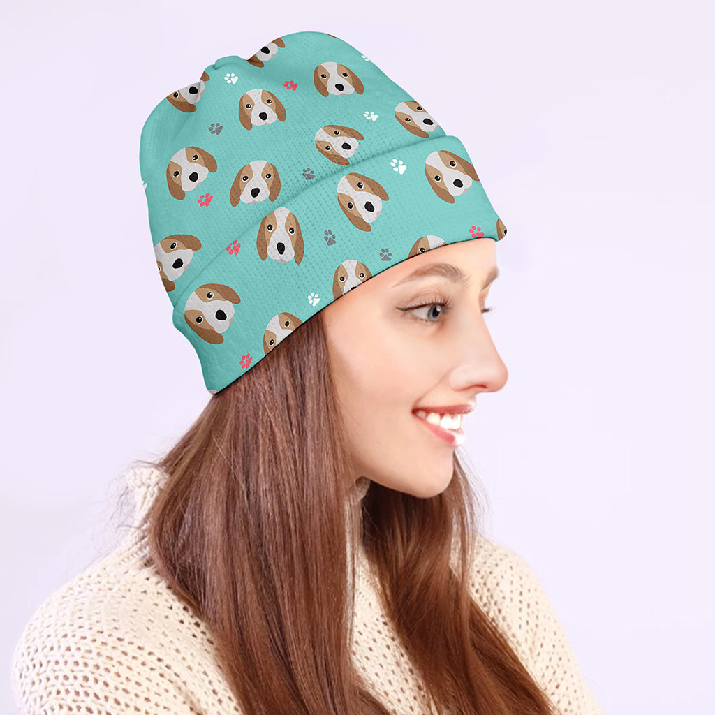 Adorable Beagle Puppy Pattern Print Beanie