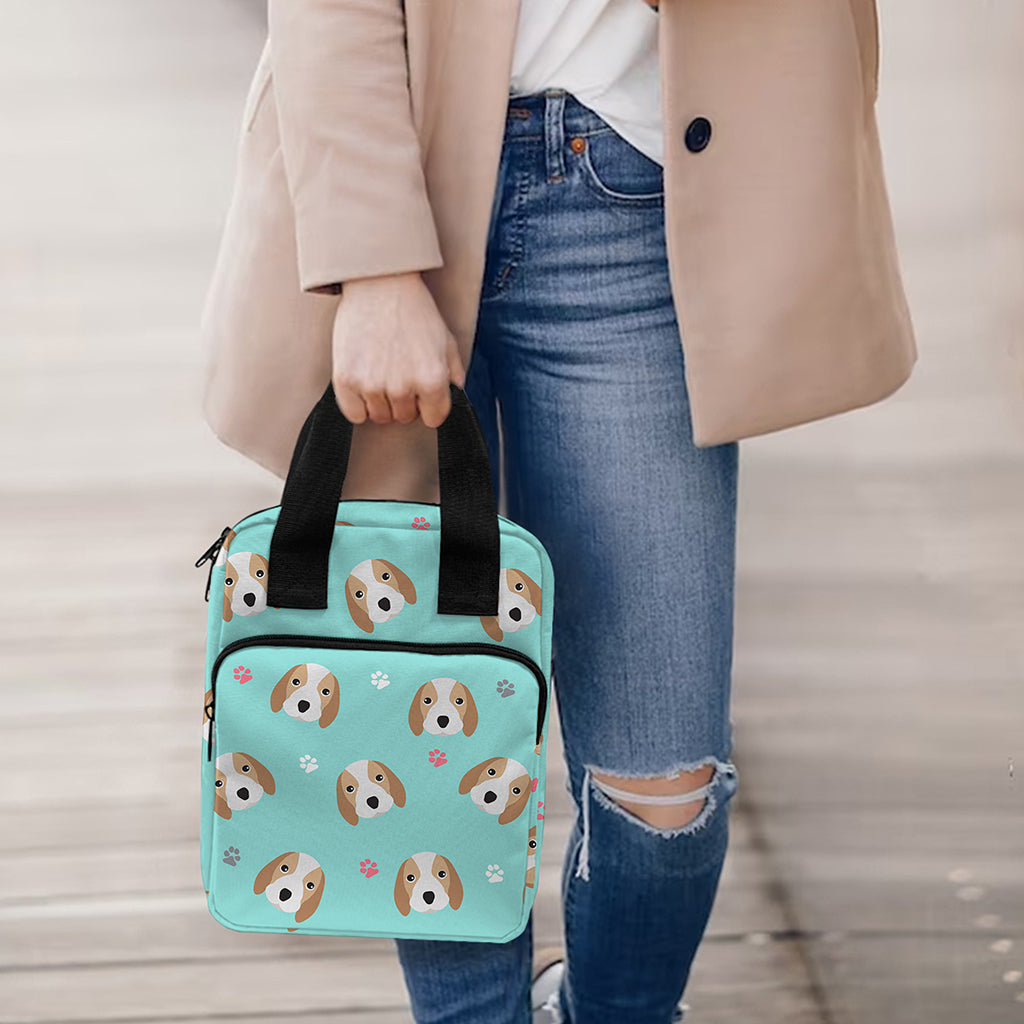 Adorable Beagle Puppy Pattern Print Bible Tote Bag