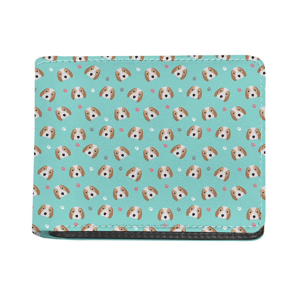Adorable Beagle Puppy Pattern Print Bifold Wallet
