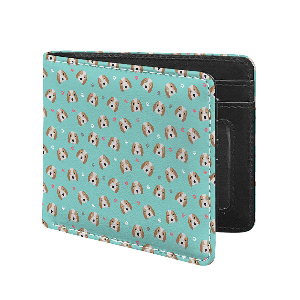 Adorable Beagle Puppy Pattern Print Bifold Wallet