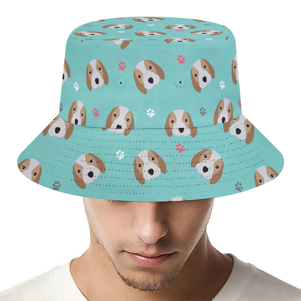 Adorable Beagle Puppy Pattern Print Bucket Hat