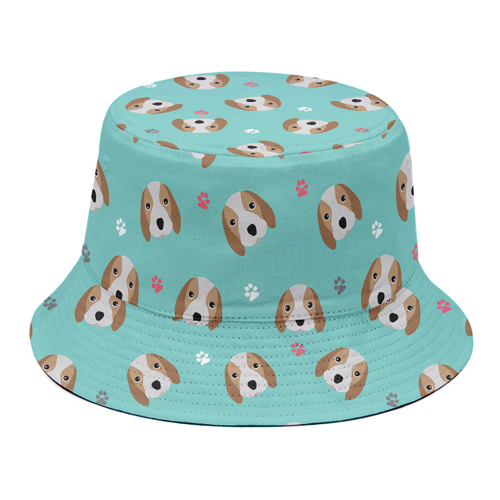 Adorable Beagle Puppy Pattern Print Bucket Hat