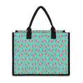 Adorable Beagle Puppy Pattern Print Canvas Tote Bag