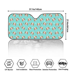 Adorable Beagle Puppy Pattern Print Car Windshield Sun Shade