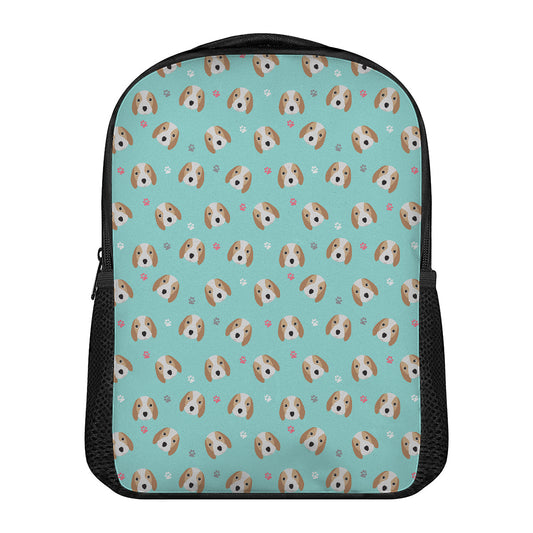 Adorable Beagle Puppy Pattern Print Casual Backpack