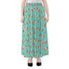 Adorable Beagle Puppy Pattern Print Chiffon Maxi Skirt