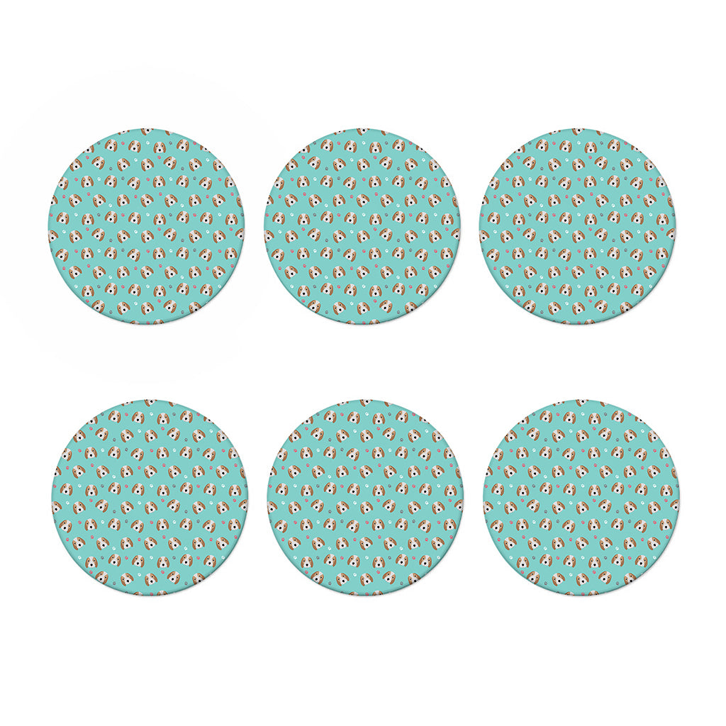 Adorable Beagle Puppy Pattern Print Coaster Set