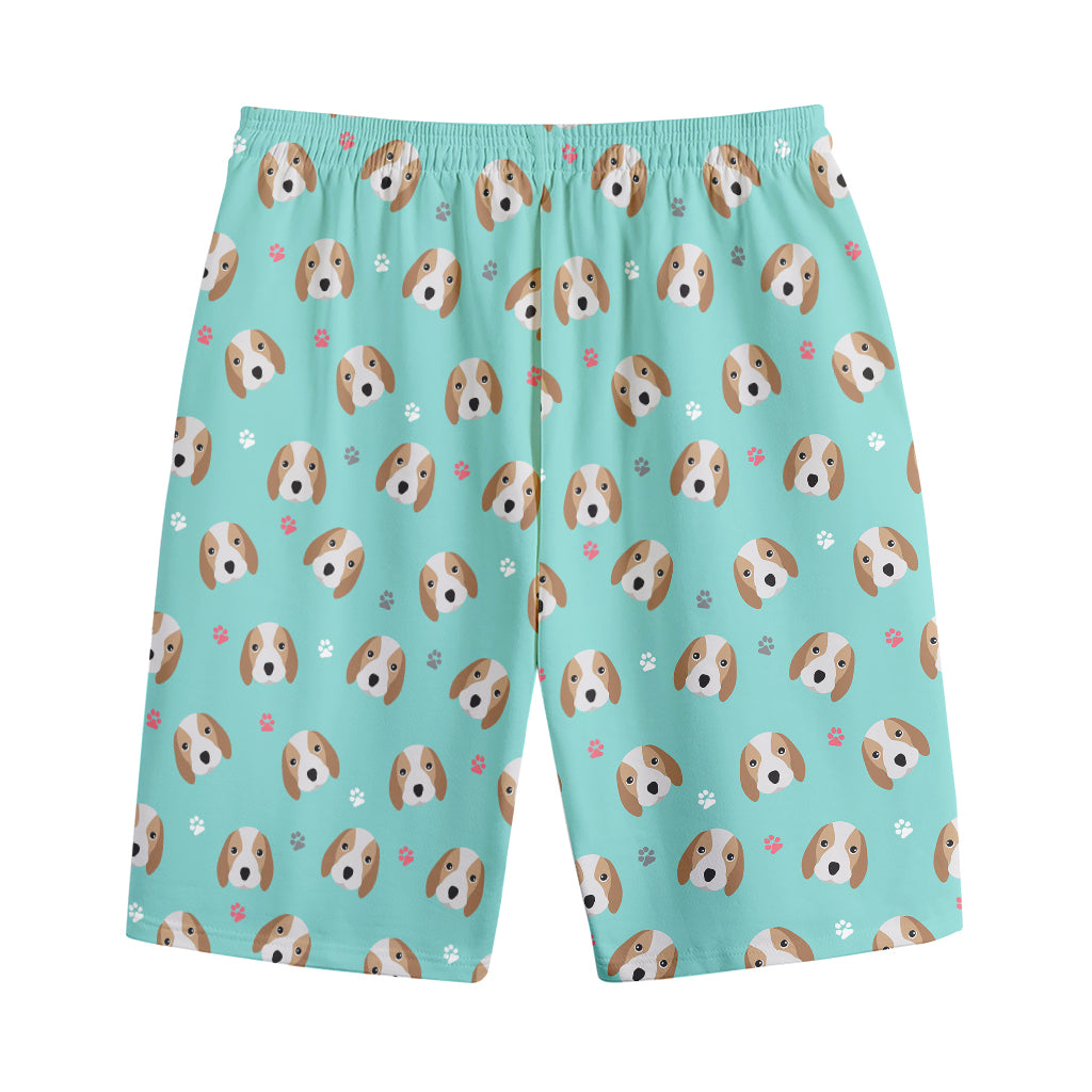 Adorable Beagle Puppy Pattern Print Cotton Shorts