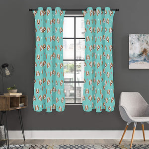 Adorable Beagle Puppy Pattern Print Curtain