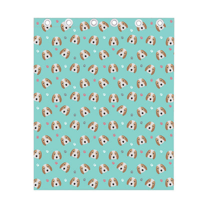 Adorable Beagle Puppy Pattern Print Curtain