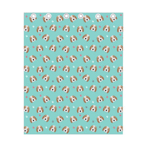 Adorable Beagle Puppy Pattern Print Curtain