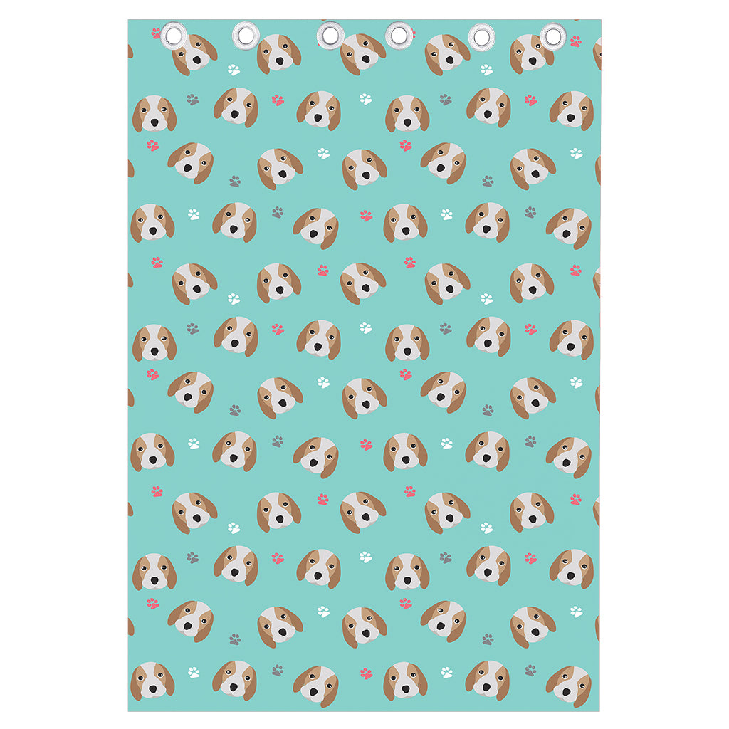 Adorable Beagle Puppy Pattern Print Curtain