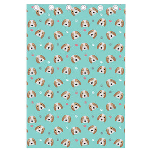 Adorable Beagle Puppy Pattern Print Curtain