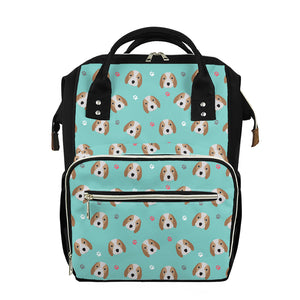 Adorable Beagle Puppy Pattern Print Diaper Bag